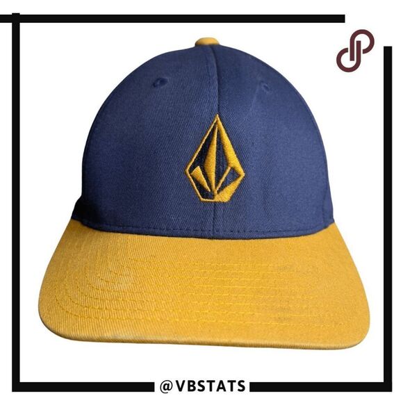 Volcom Boys Full Stone Two-Tone FlexFit Baseball Cap Blue Yellow - Picture 1 of 8